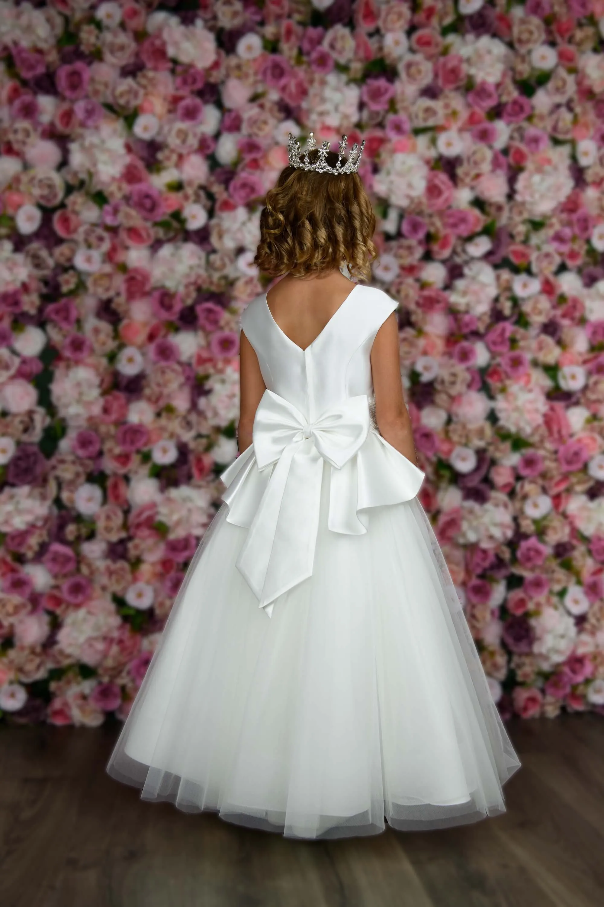 Satin Lace Tulle Dress Z3032