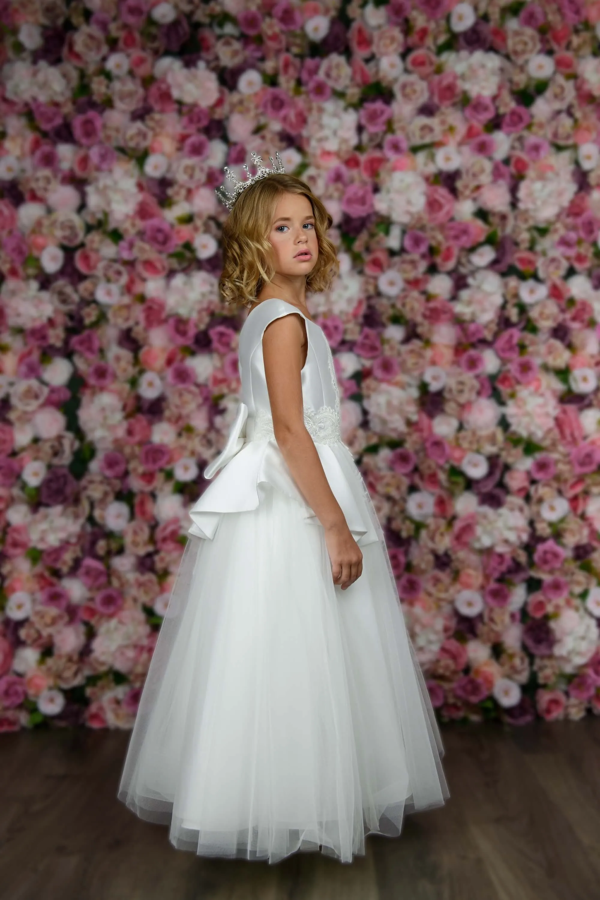 Satin Lace Tulle Dress Z3032