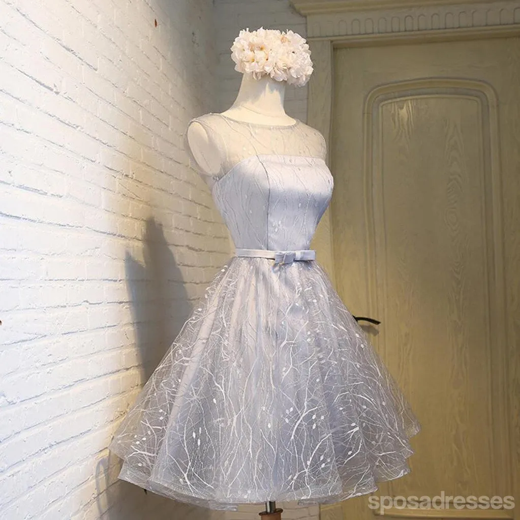 Scoop Neckline Open Back Lace Cute Homecoming Prom Dresses, Affordable Short Party Prom Sweet 16 Dresses, Perfect Homecoming Cocktail Dresses, CM335