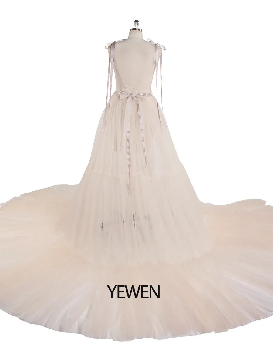 See Through Sexy Maternity Gowns Spaghetti Sleeve Front Slit Big Skirt Maternity Dress for Photoshoot /Baby Shower