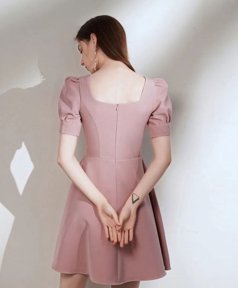 Simple Style Vintage Short Zipper Back Homecoming Dress Cute Dress K0927