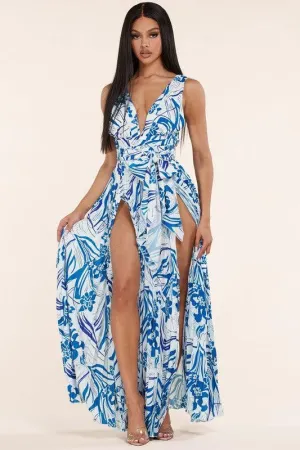 SLEEVELESS MAXI DRESS WITH HIGH SLITS