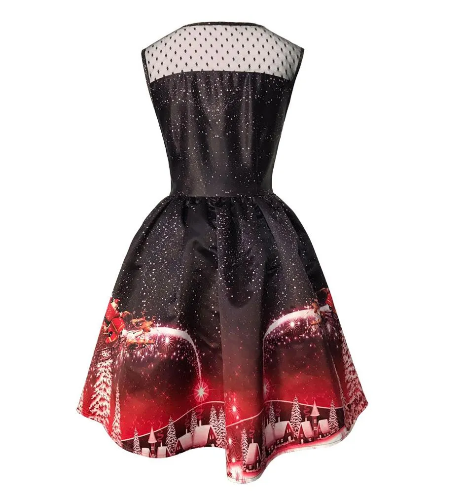 Sleeveless Vintage Lace Cocktail Dress