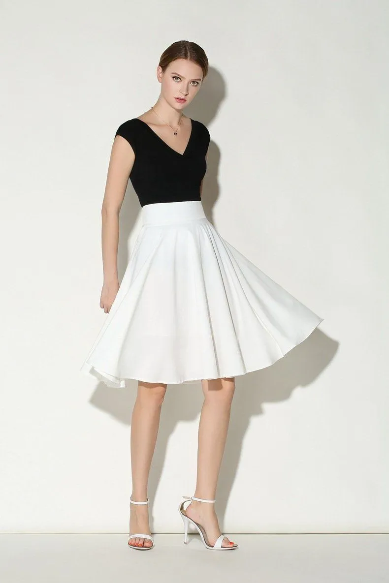 Solid High Waist Skirt