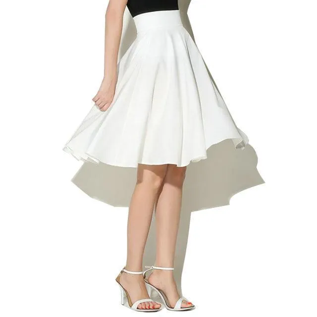Solid High Waist Skirt