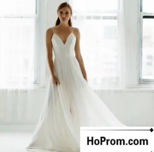 Spaghetti Straps A-Line Chiffon Prom Dresses Evening Dress