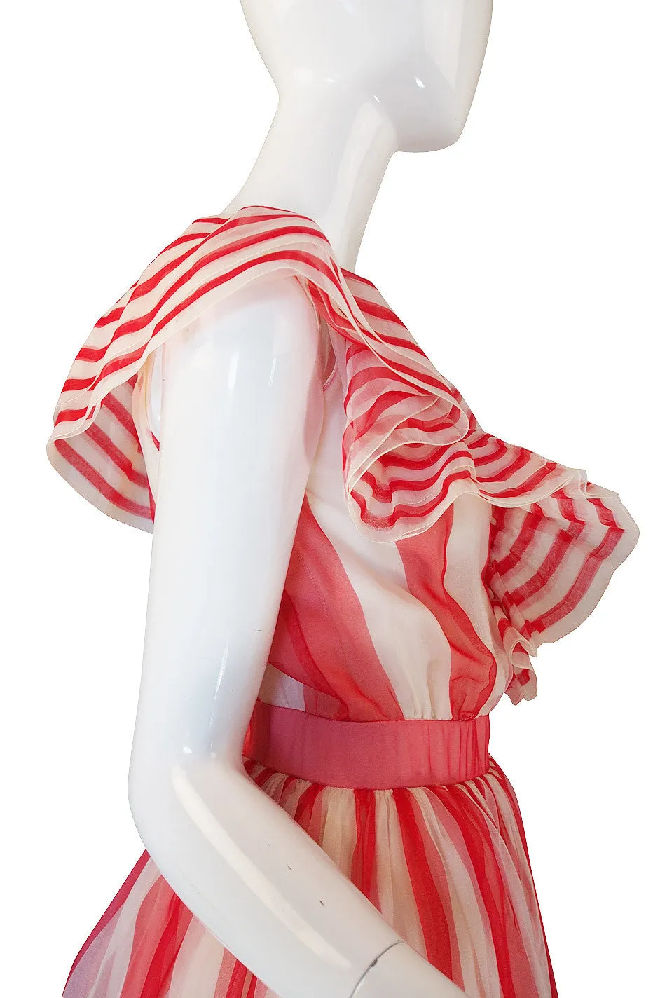 Spring 1980 Documented Christian Dior Striped Silk Gown