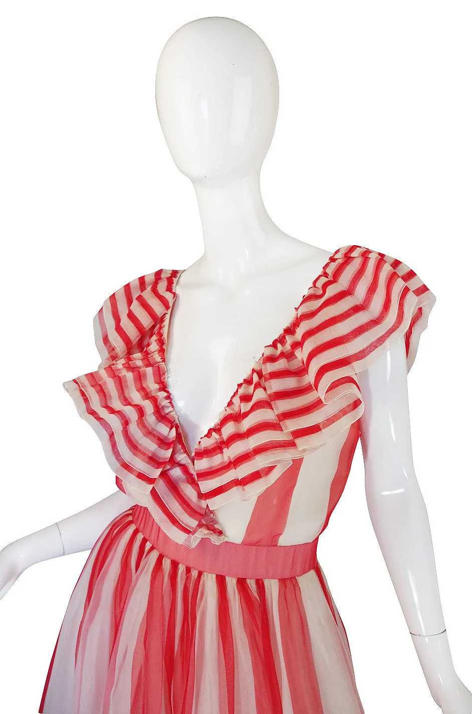 Spring 1980 Documented Christian Dior Striped Silk Gown