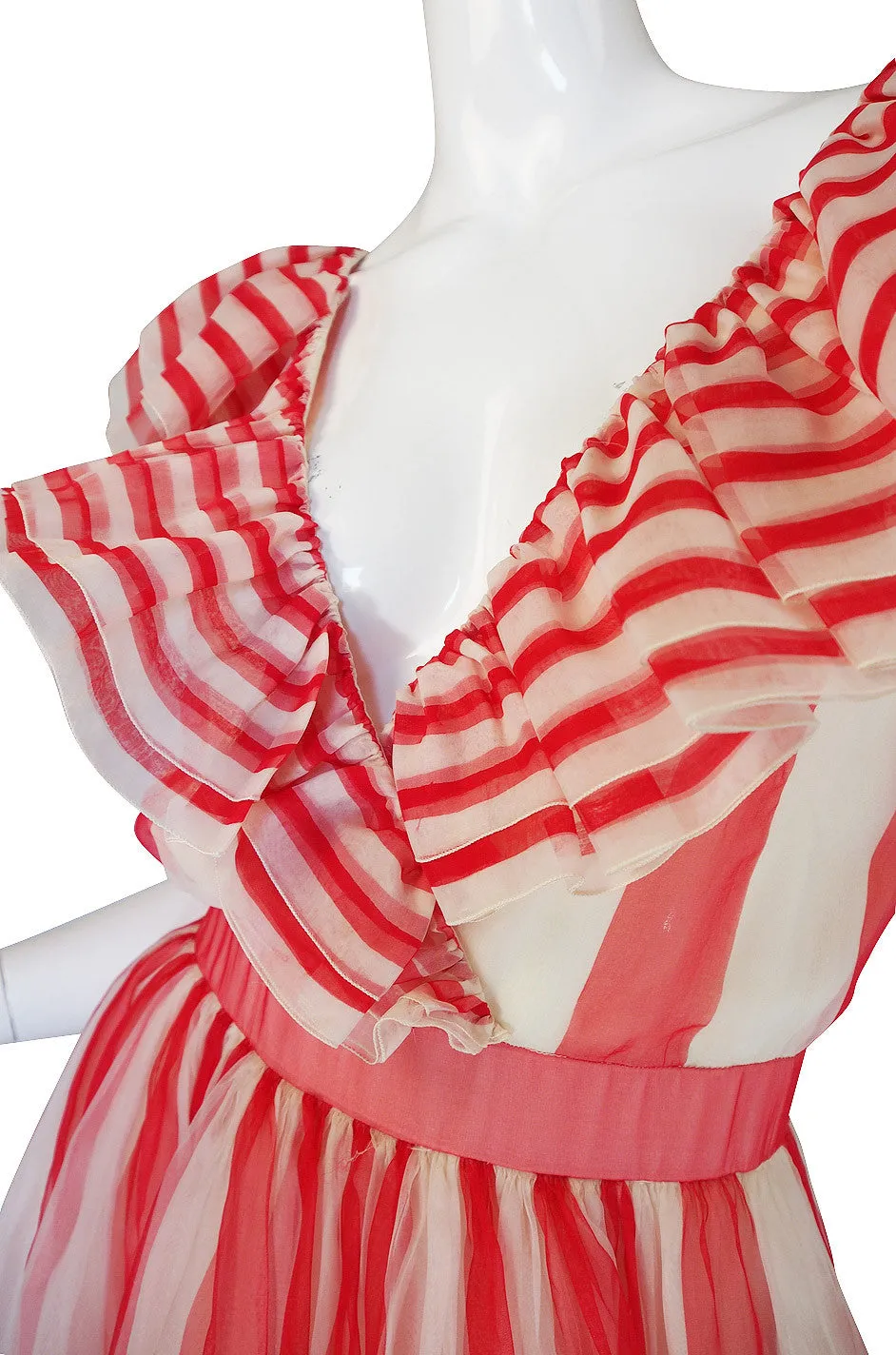 Spring 1980 Documented Christian Dior Striped Silk Gown