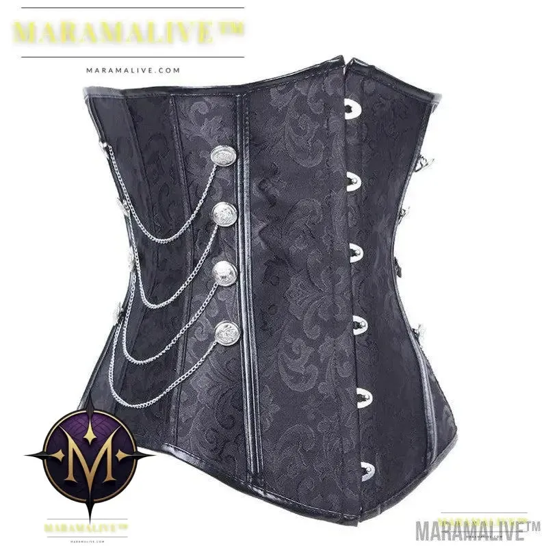 Steampunk Palace Jacquard Tummy Tuck Steel Body Shaper