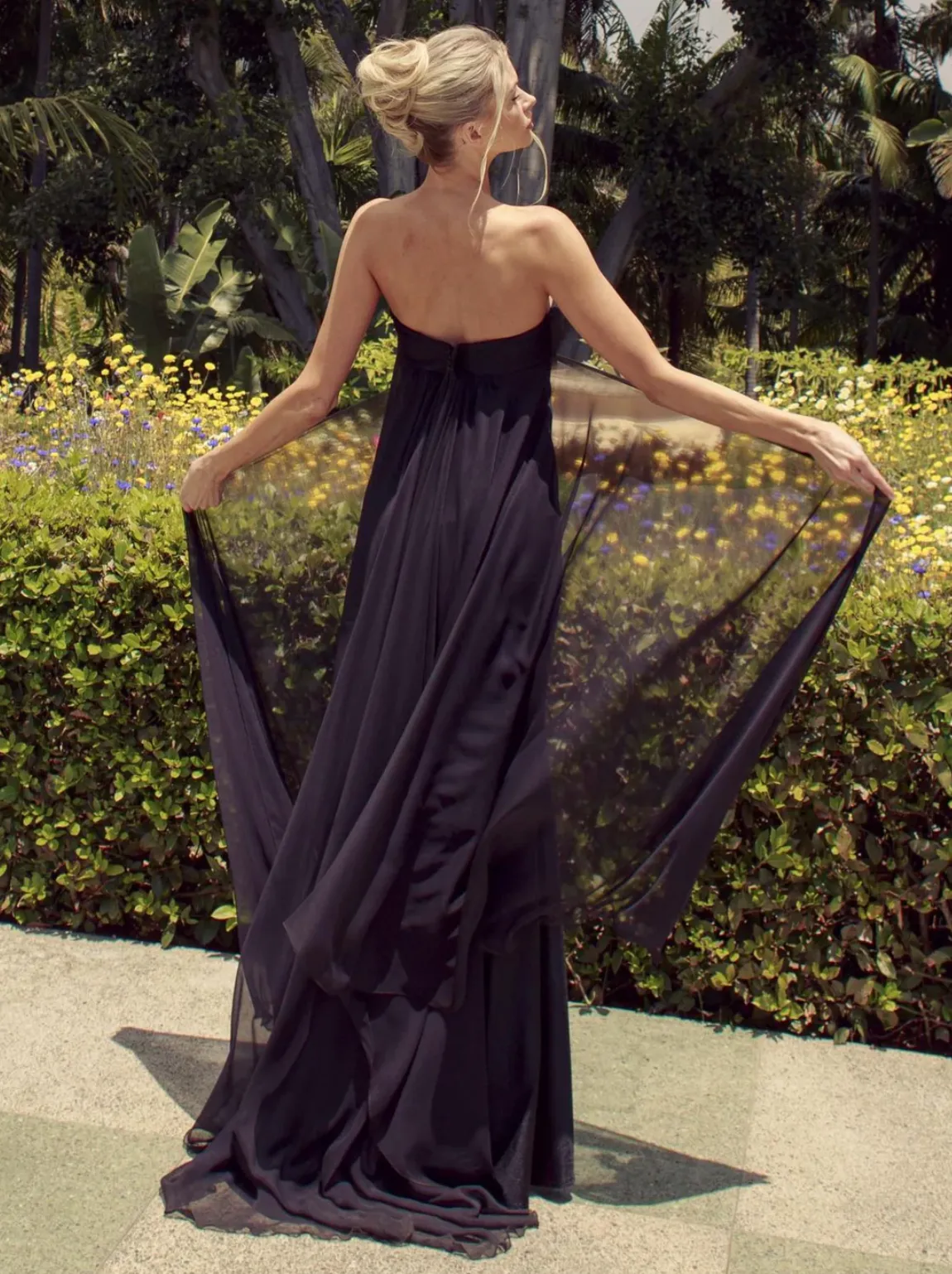 Strapless Chiffon Gown