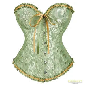 Stunning Victorian Vintage Corset Bustier Top - Lace-up Boned Jacquard Shapewear Wedding Lingerie - Strapless Sweetheart Corselet