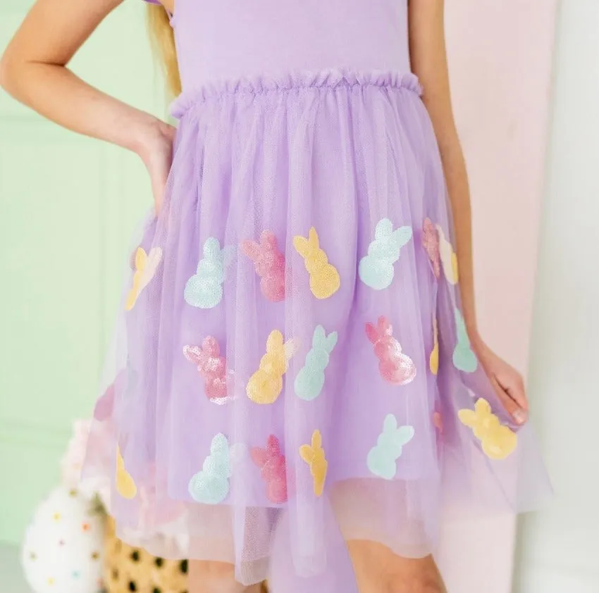 Sweet Wink - Easter Peeps Flutter Sleeve Tutu Dress