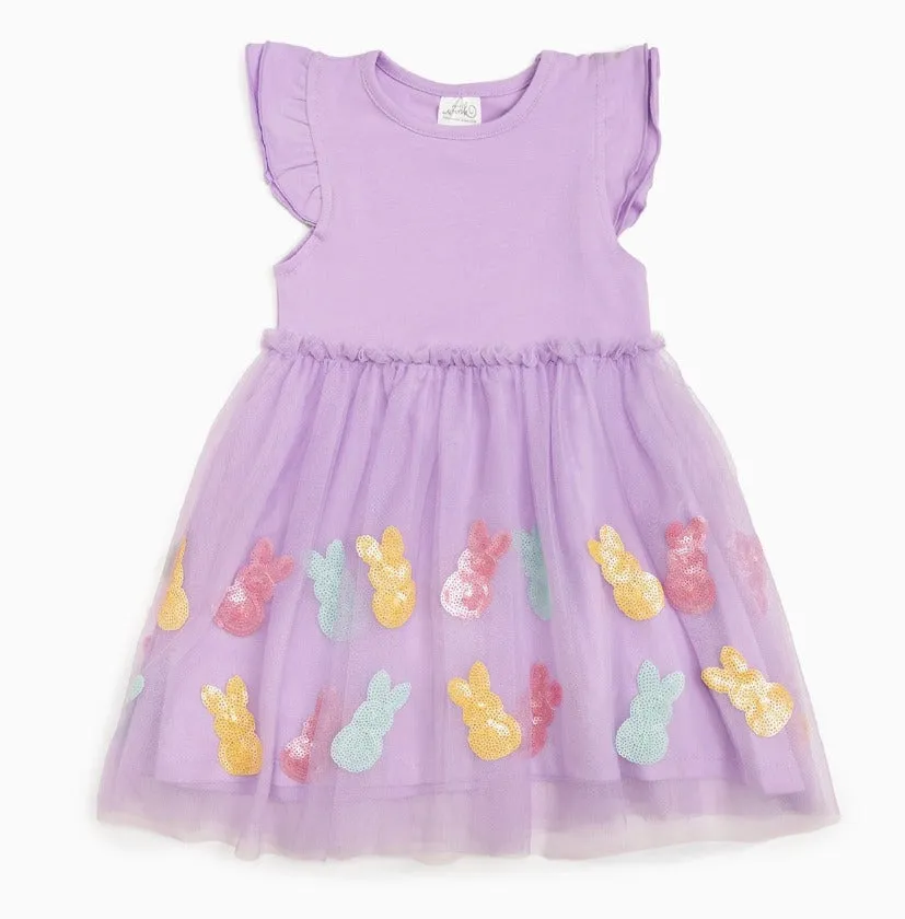 Sweet Wink - Easter Peeps Flutter Sleeve Tutu Dress