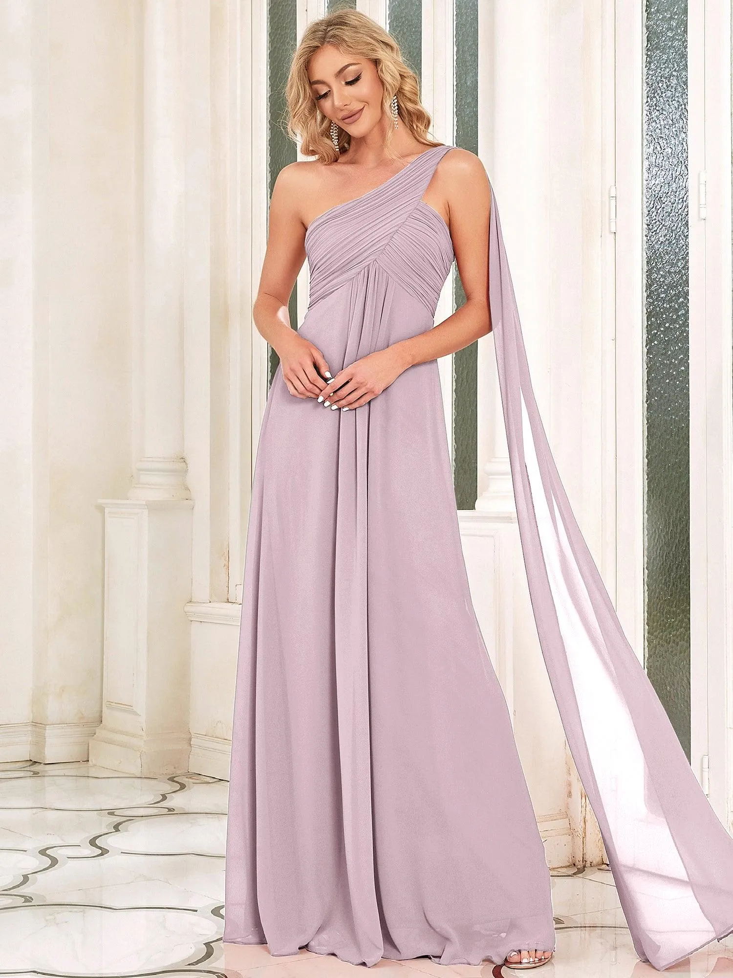 Taille personnalisée Robes de Soirée élégante Chiffon avec Une épaule pour Femmes