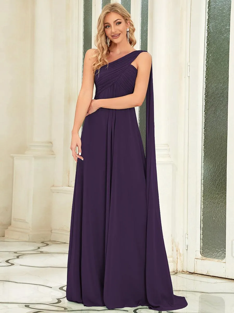 Taille personnalisée Robes de Soirée élégante Chiffon avec Une épaule pour Femmes
