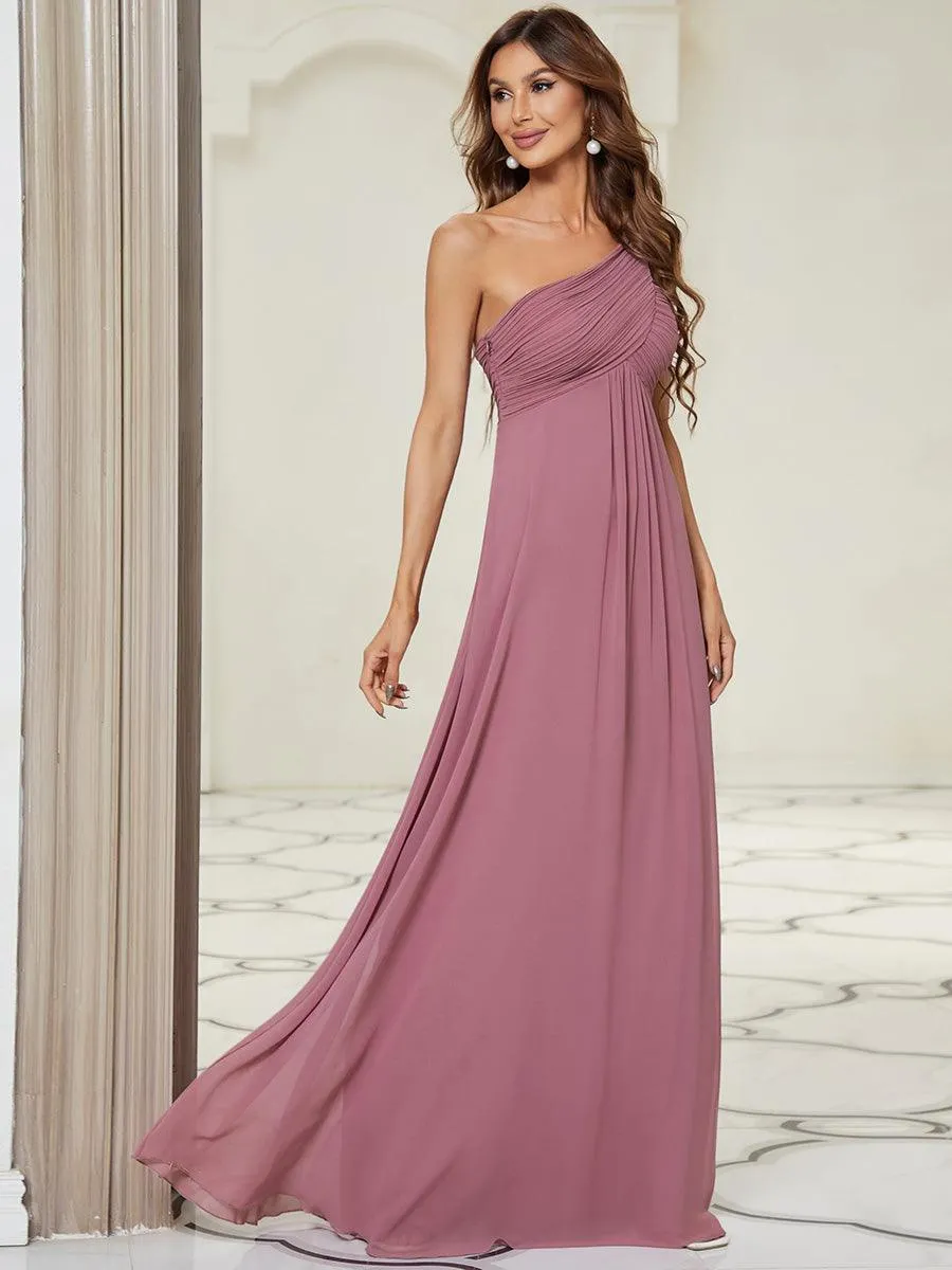 Taille personnalisée Robes de Soirée élégante Chiffon avec Une épaule pour Femmes