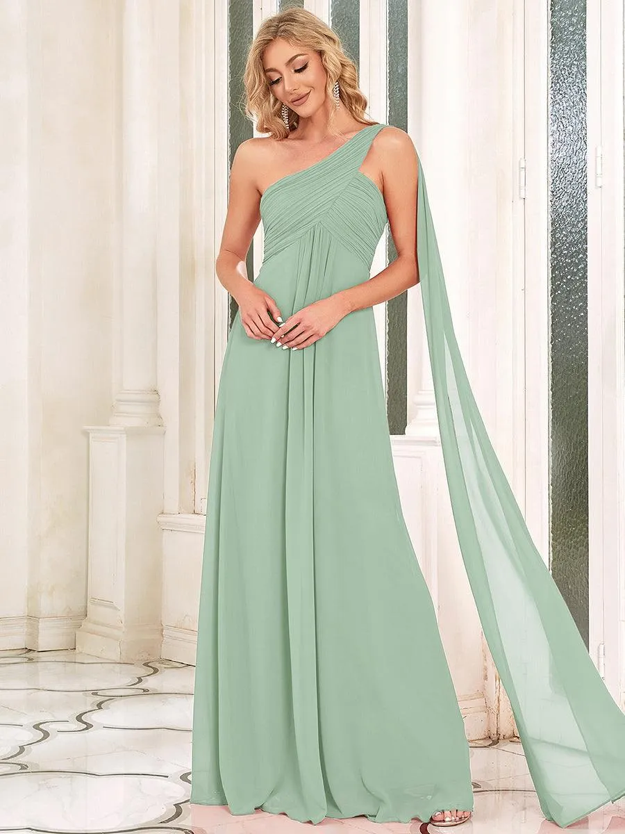 Taille personnalisée Robes de Soirée élégante Chiffon avec Une épaule pour Femmes