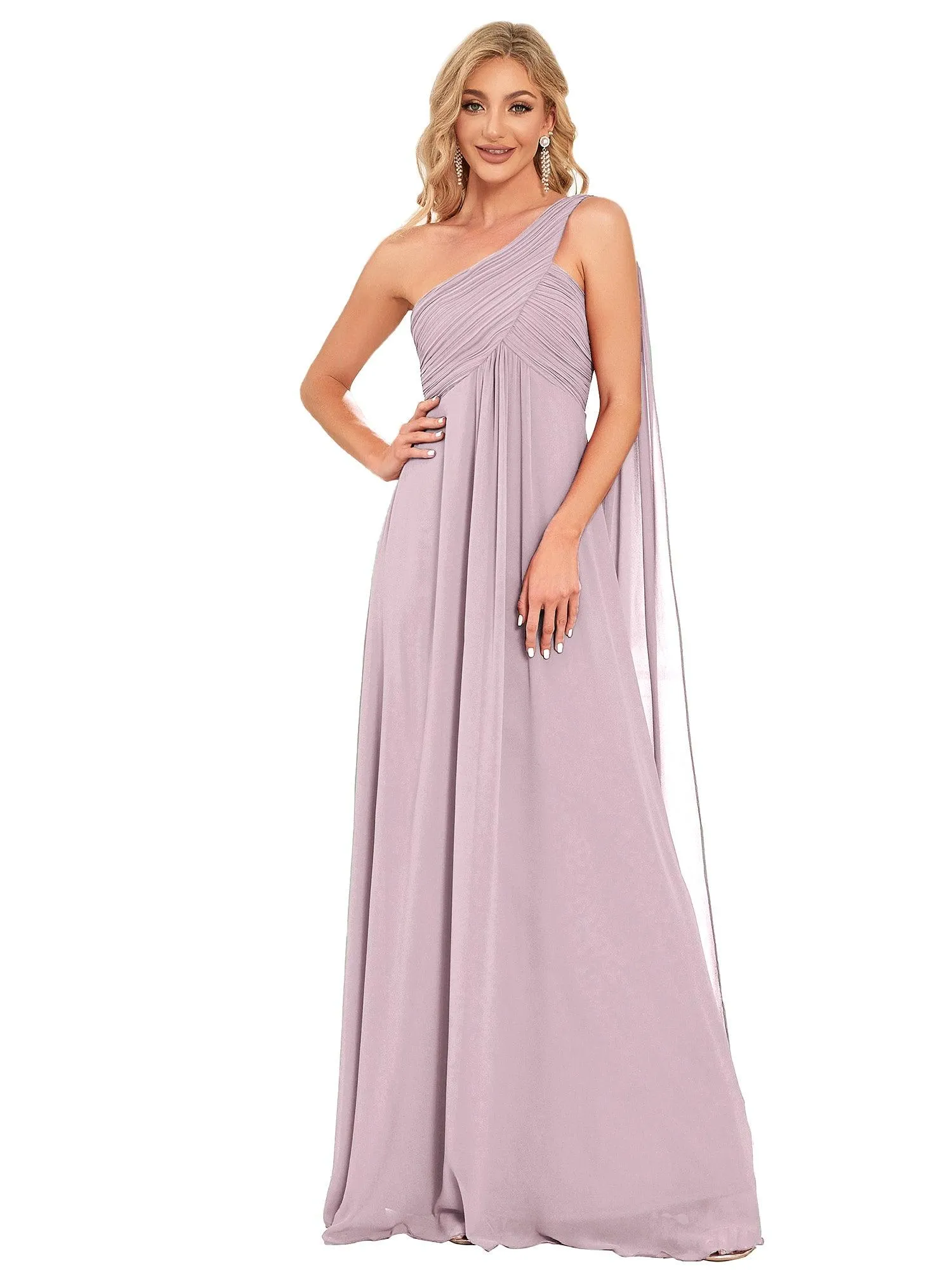 Taille personnalisée Robes de Soirée élégante Chiffon avec Une épaule pour Femmes