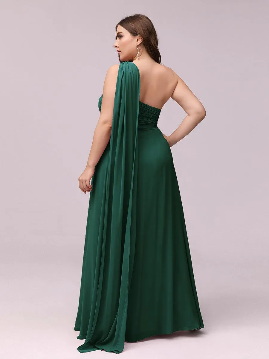 Taille personnalisée Robes de Soirée élégante Chiffon avec Une épaule pour Femmes