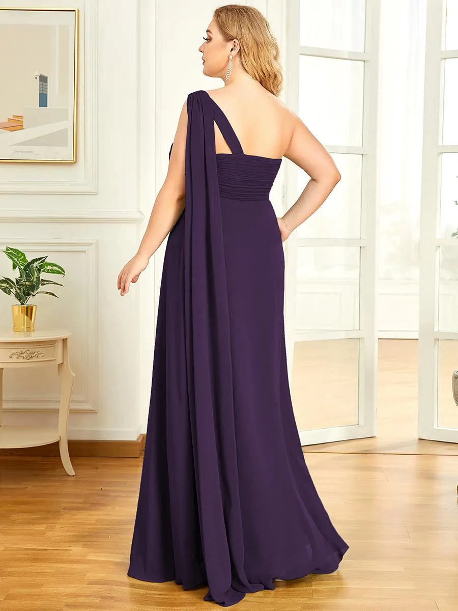 Taille personnalisée Robes de Soirée élégante Chiffon avec Une épaule pour Femmes
