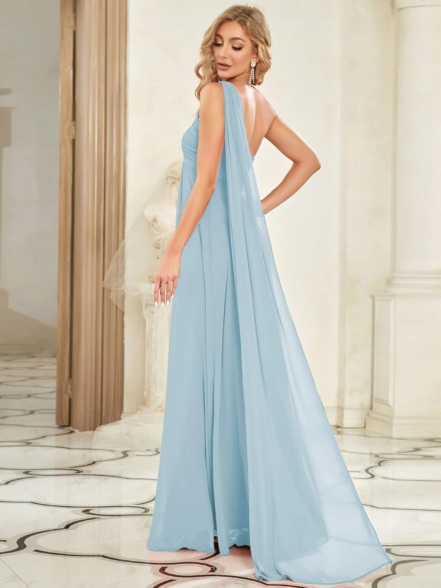 Taille personnalisée Robes de Soirée élégante Chiffon avec Une épaule pour Femmes