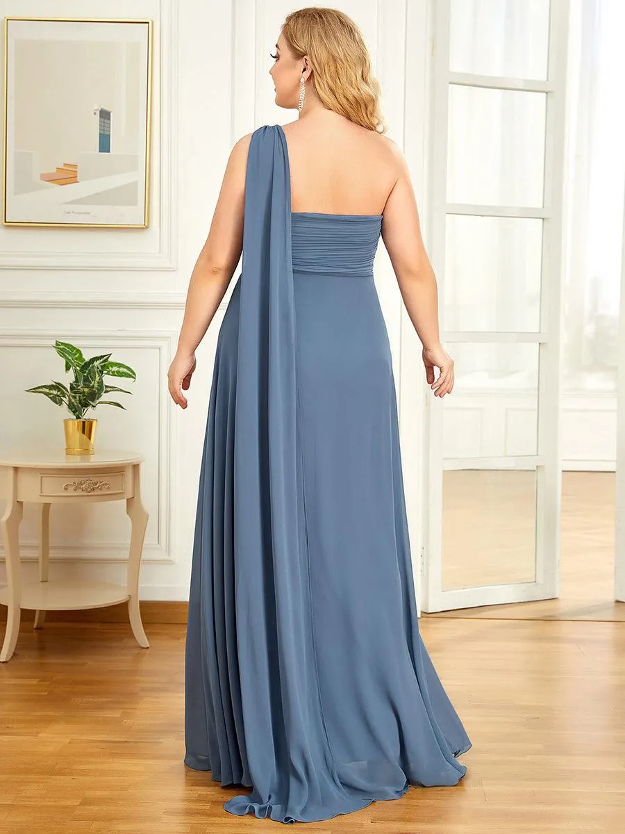 Taille personnalisée Robes de Soirée élégante Chiffon avec Une épaule pour Femmes