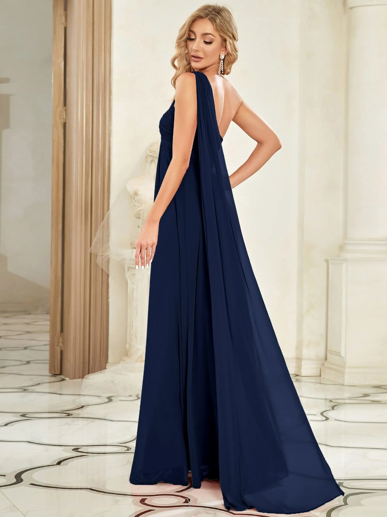 Taille personnalisée Robes de Soirée élégante Chiffon avec Une épaule pour Femmes