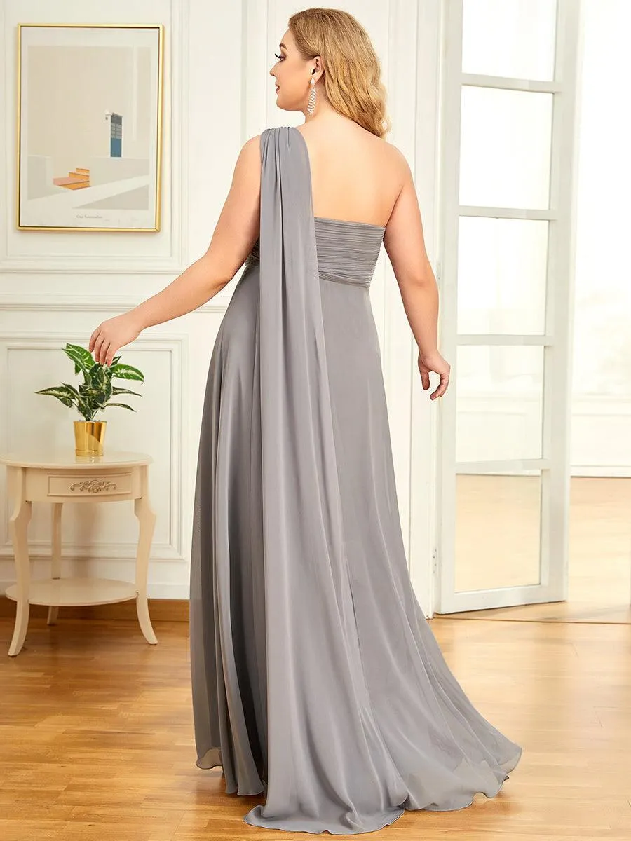 Taille personnalisée Robes de Soirée élégante Chiffon avec Une épaule pour Femmes