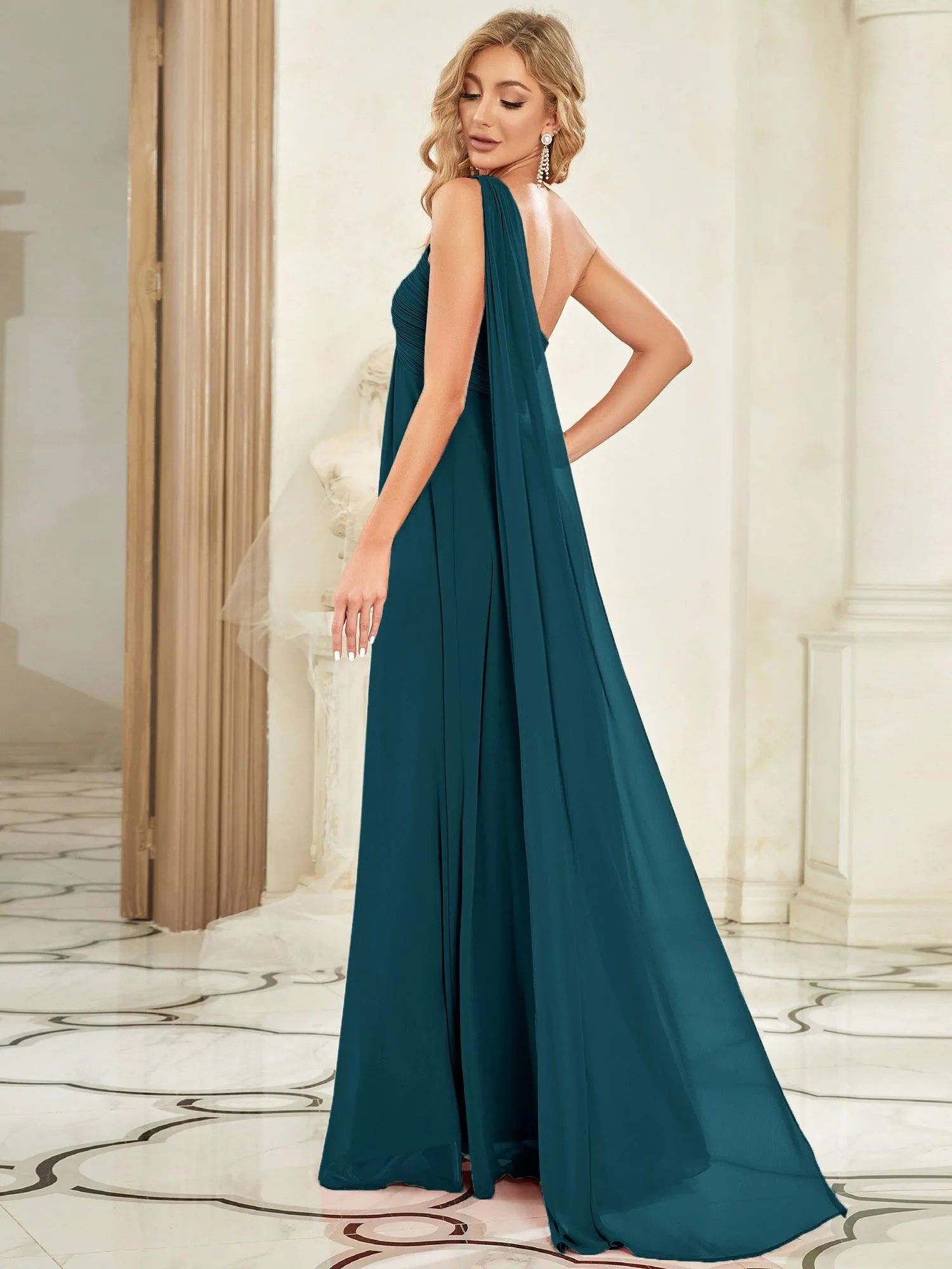Taille personnalisée Robes de Soirée élégante Chiffon avec Une épaule pour Femmes