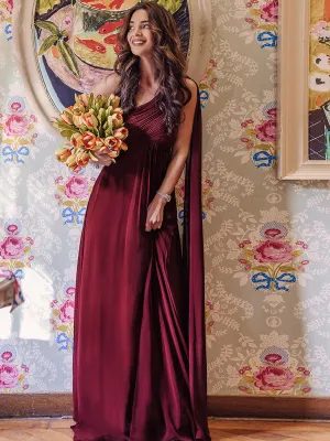 Taille personnalisée Robes de Soirée élégante Chiffon avec Une épaule pour Femmes