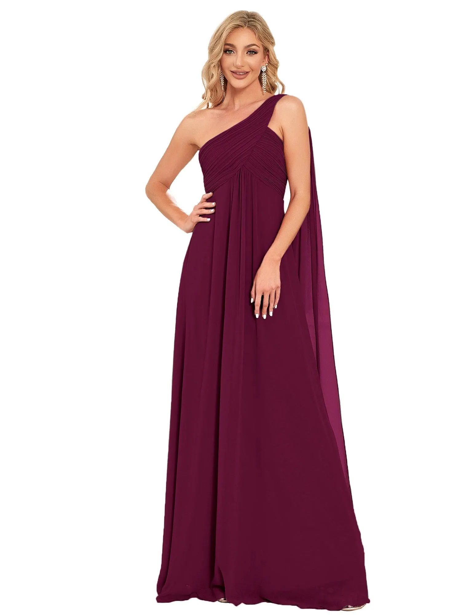 Taille personnalisée Robes de Soirée élégante Chiffon avec Une épaule pour Femmes