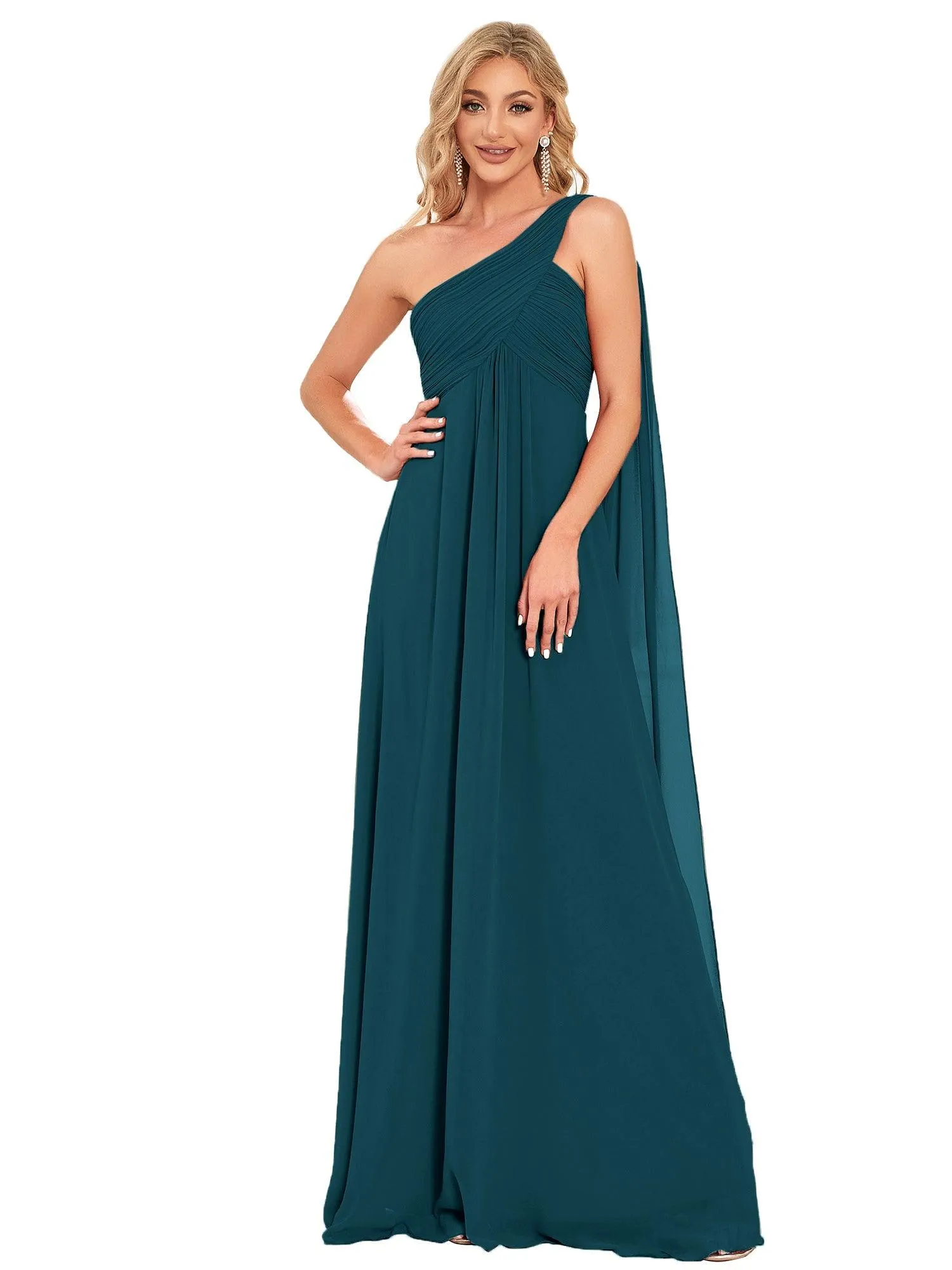 Taille personnalisée Robes de Soirée élégante Chiffon avec Une épaule pour Femmes