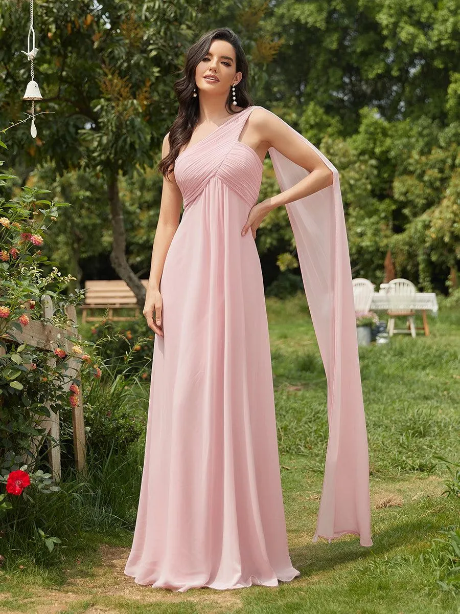 Taille personnalisée Robes de Soirée élégante Chiffon avec Une épaule pour Femmes