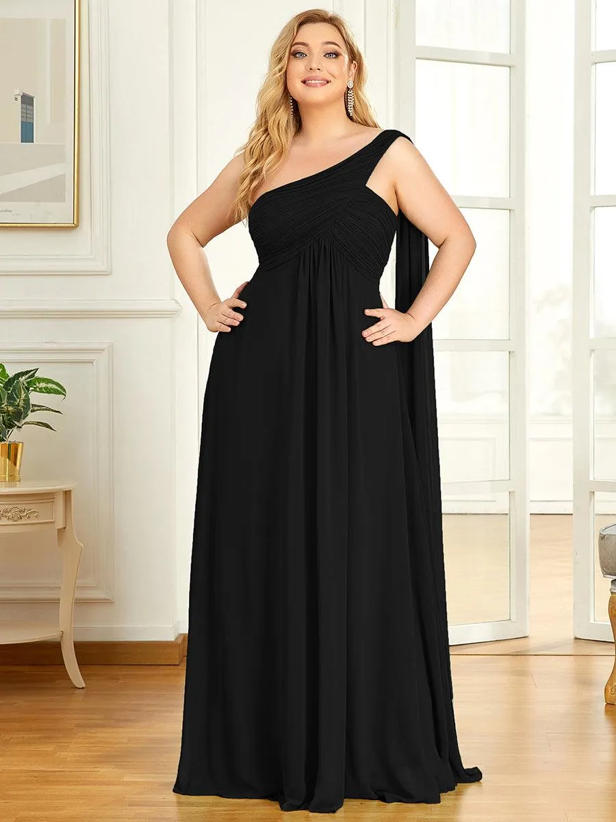 Taille personnalisée Robes de Soirée élégante Chiffon avec Une épaule pour Femmes