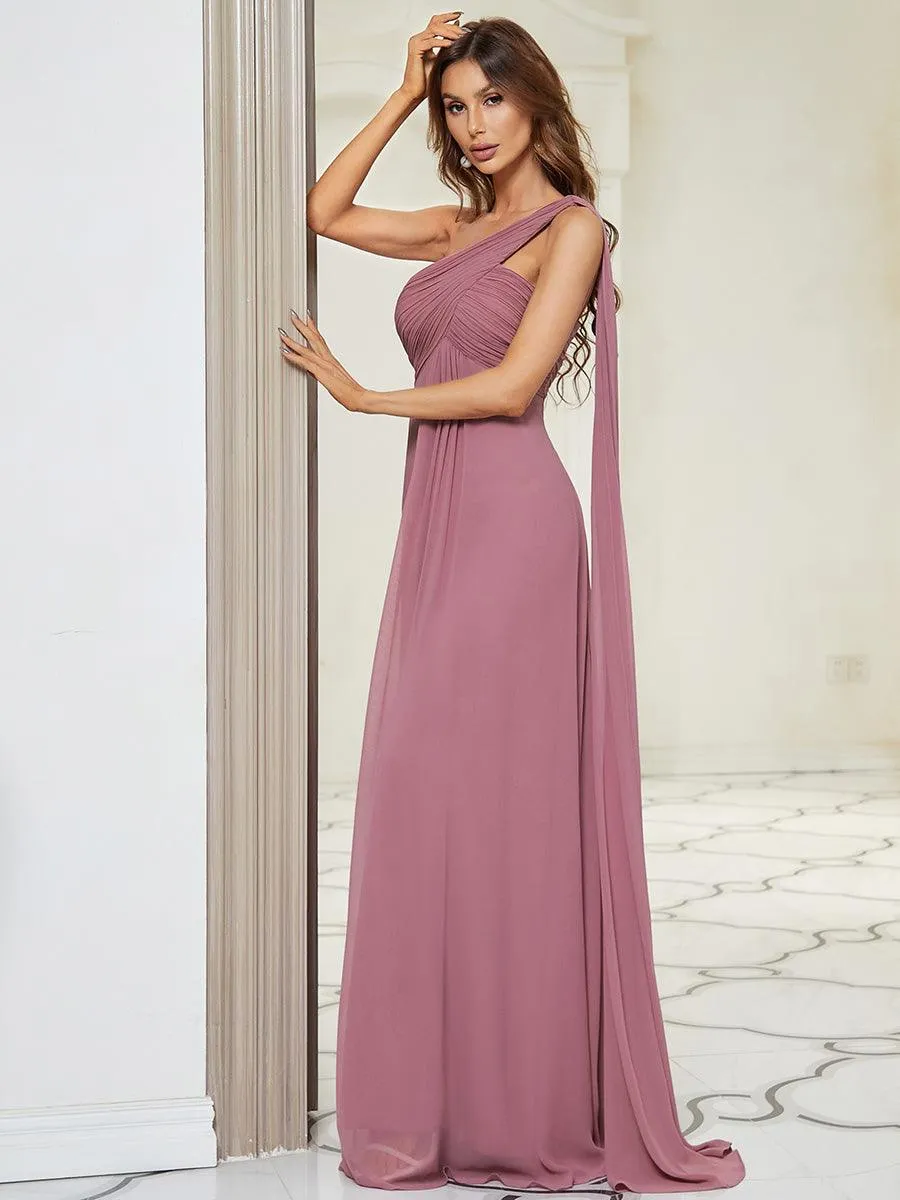 Taille personnalisée Robes de Soirée élégante Chiffon avec Une épaule pour Femmes
