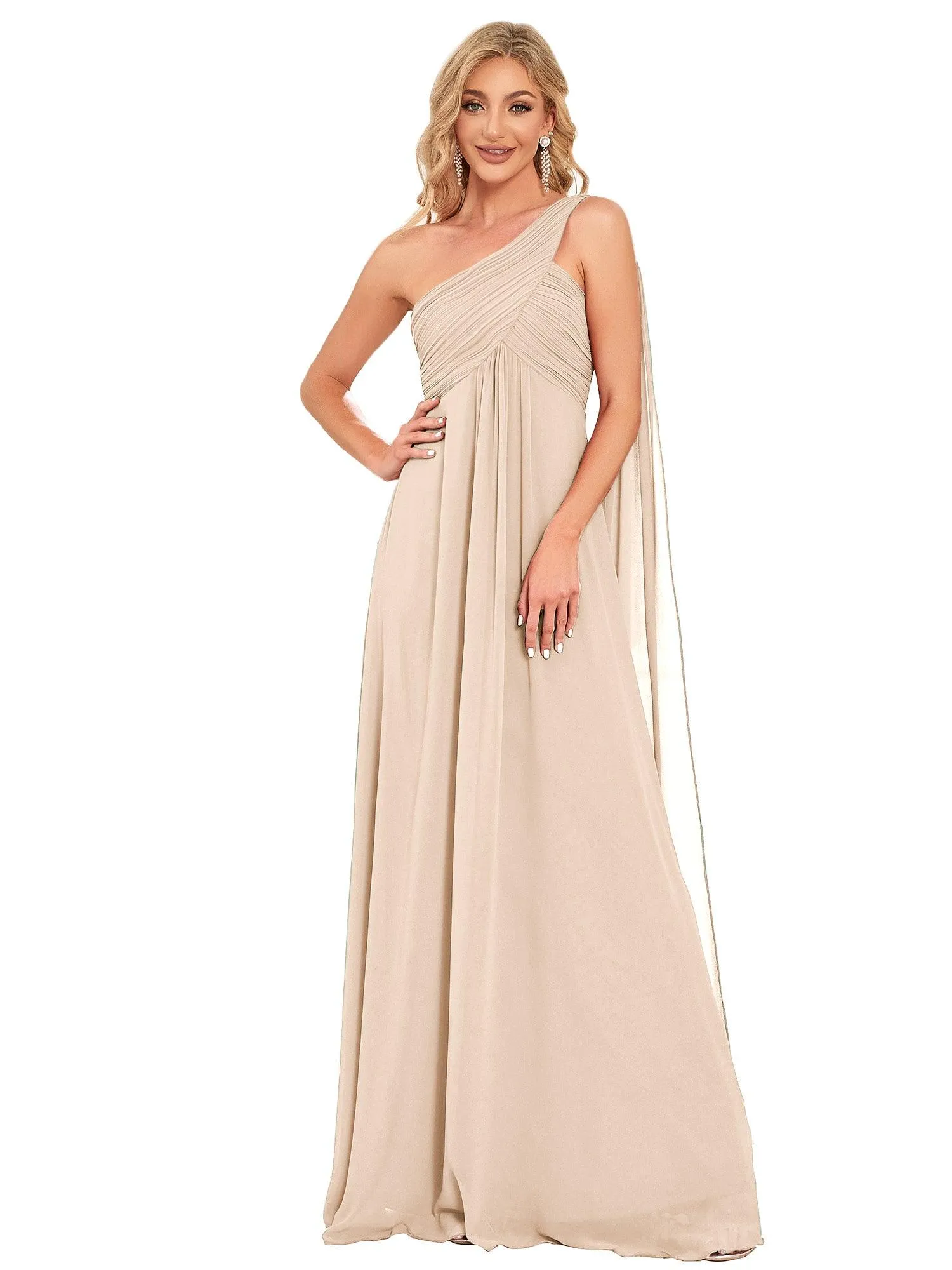 Taille personnalisée Robes de Soirée élégante Chiffon avec Une épaule pour Femmes