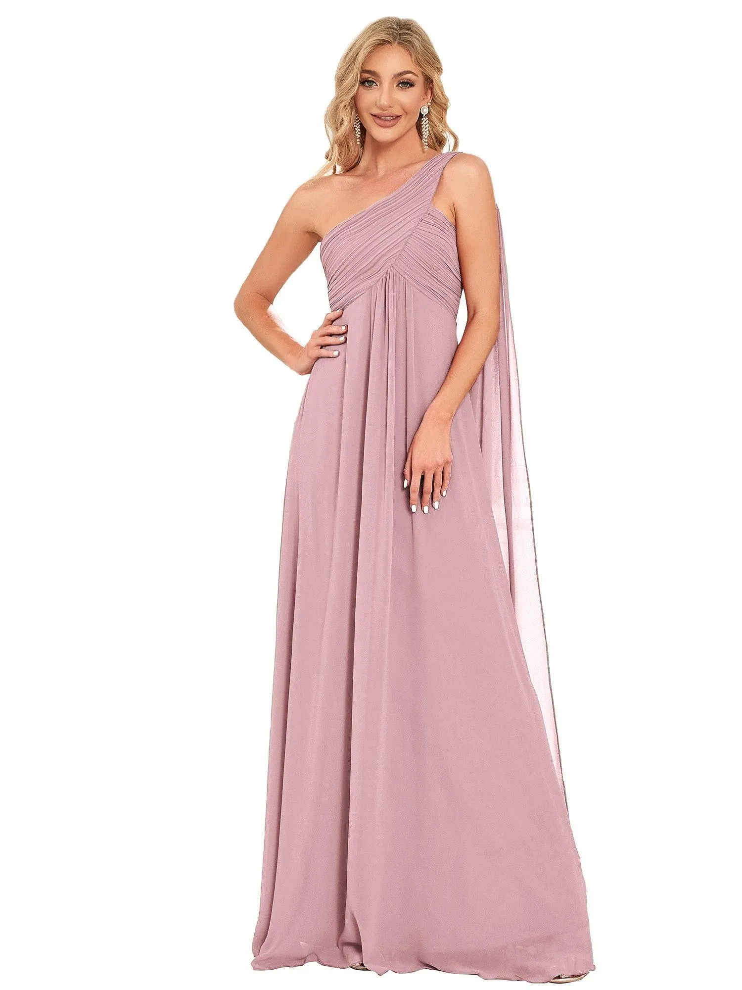 Taille personnalisée Robes de Soirée élégante Chiffon avec Une épaule pour Femmes