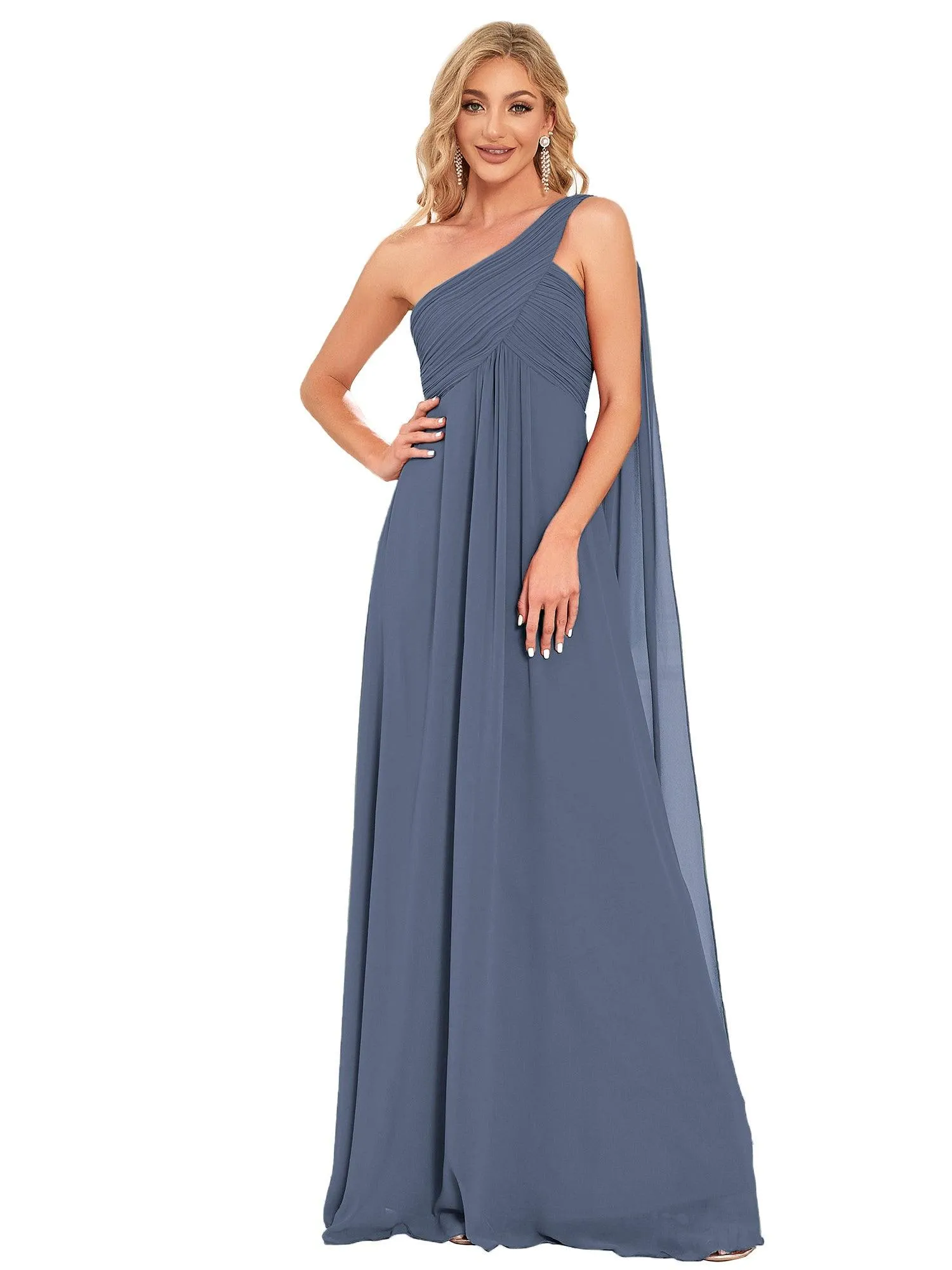 Taille personnalisée Robes de Soirée élégante Chiffon avec Une épaule pour Femmes
