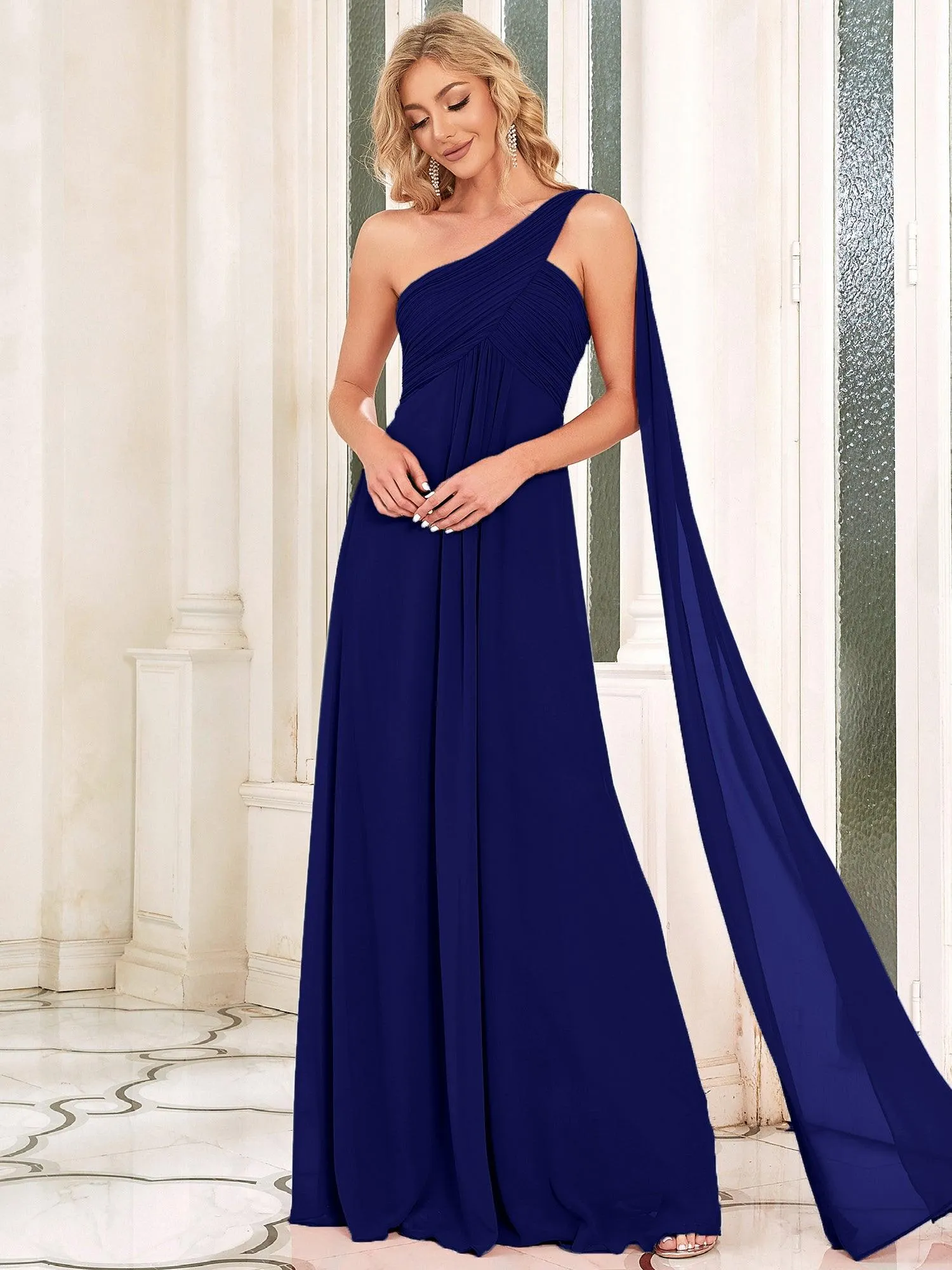Taille personnalisée Robes de Soirée élégante Chiffon avec Une épaule pour Femmes