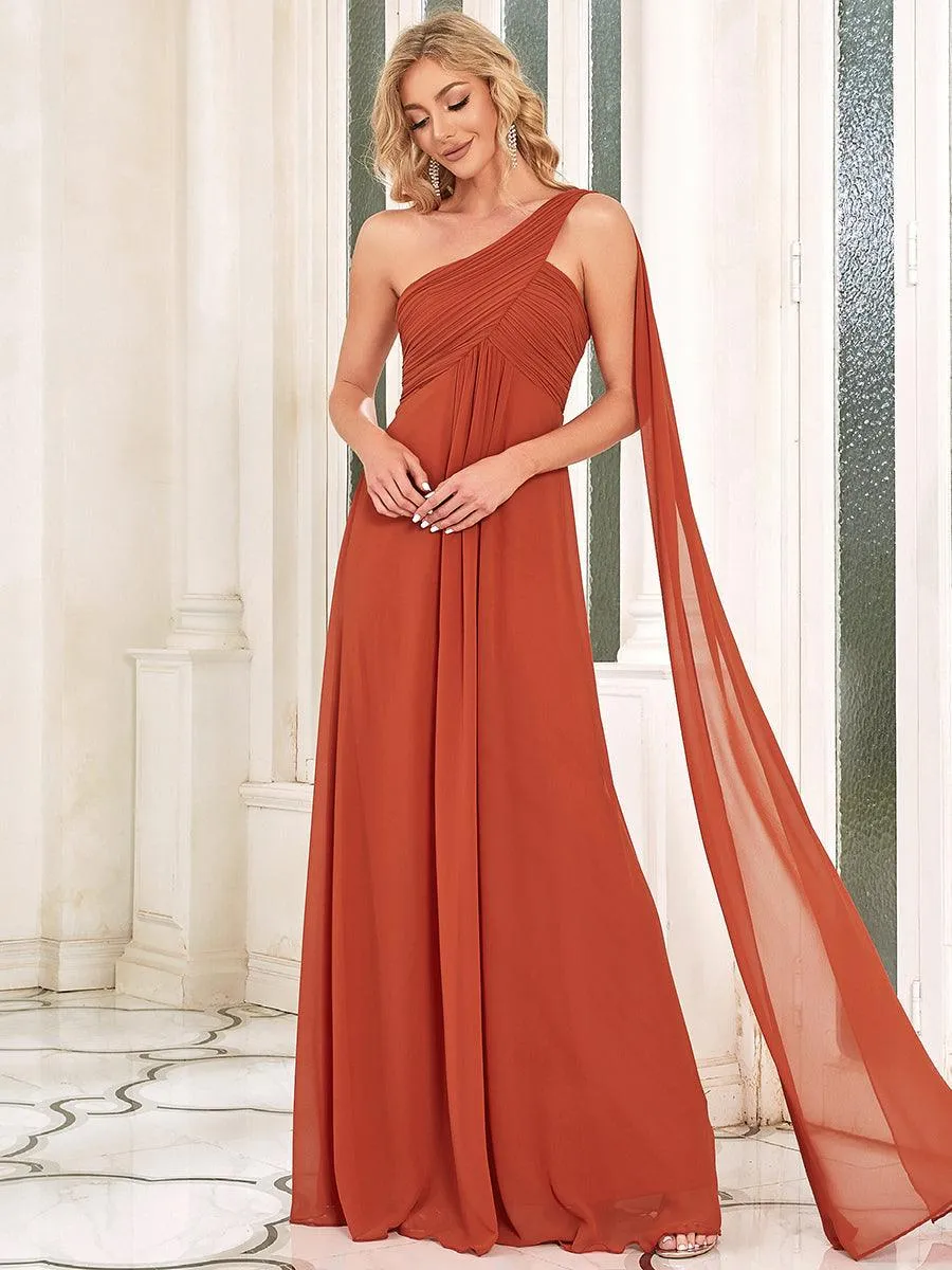 Taille personnalisée Robes de Soirée élégante Chiffon avec Une épaule pour Femmes