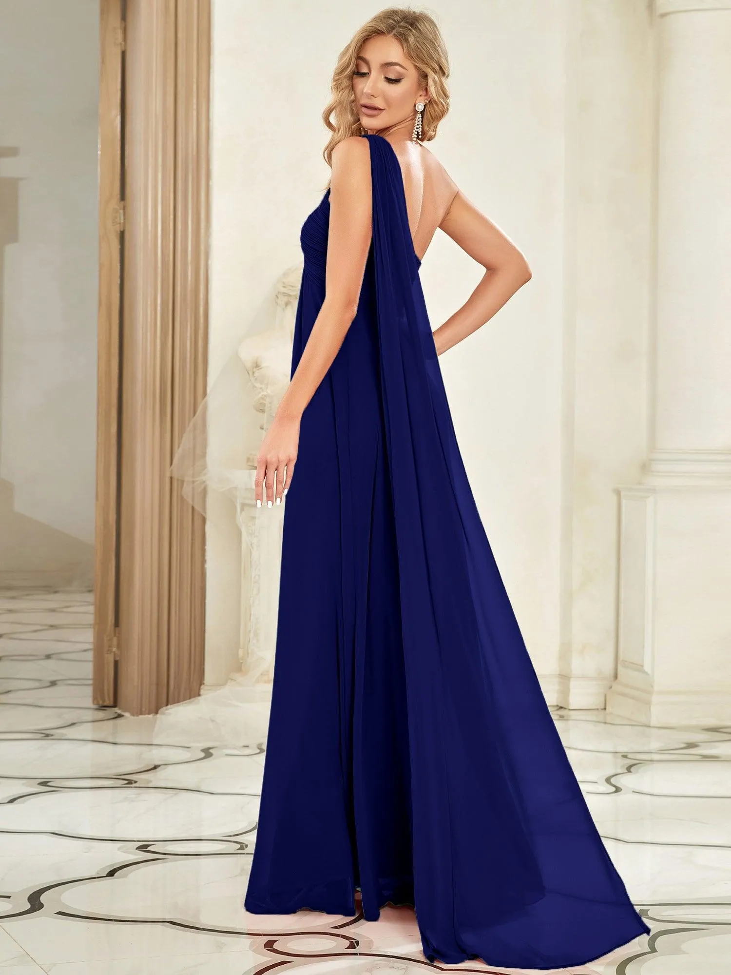 Taille personnalisée Robes de Soirée élégante Chiffon avec Une épaule pour Femmes