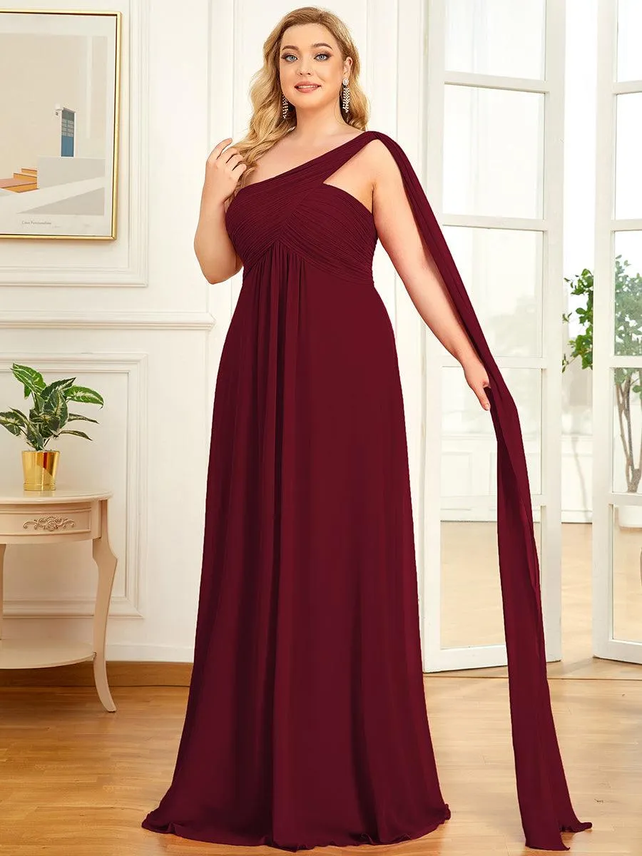 Taille personnalisée Robes de Soirée élégante Chiffon avec Une épaule pour Femmes