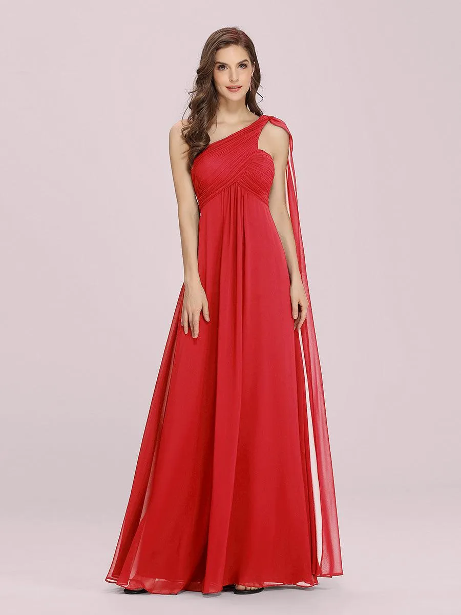 Taille personnalisée Robes de Soirée élégante Chiffon avec Une épaule pour Femmes