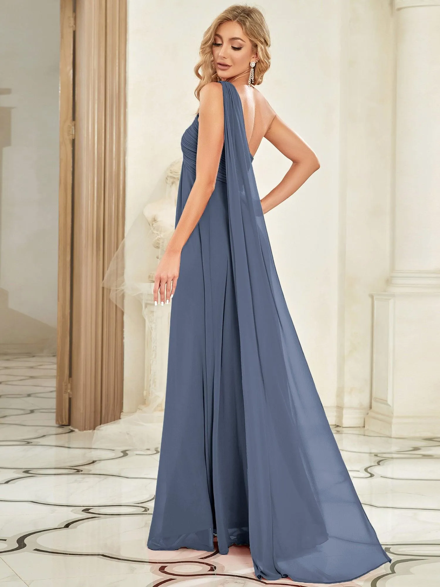 Taille personnalisée Robes de Soirée élégante Chiffon avec Une épaule pour Femmes