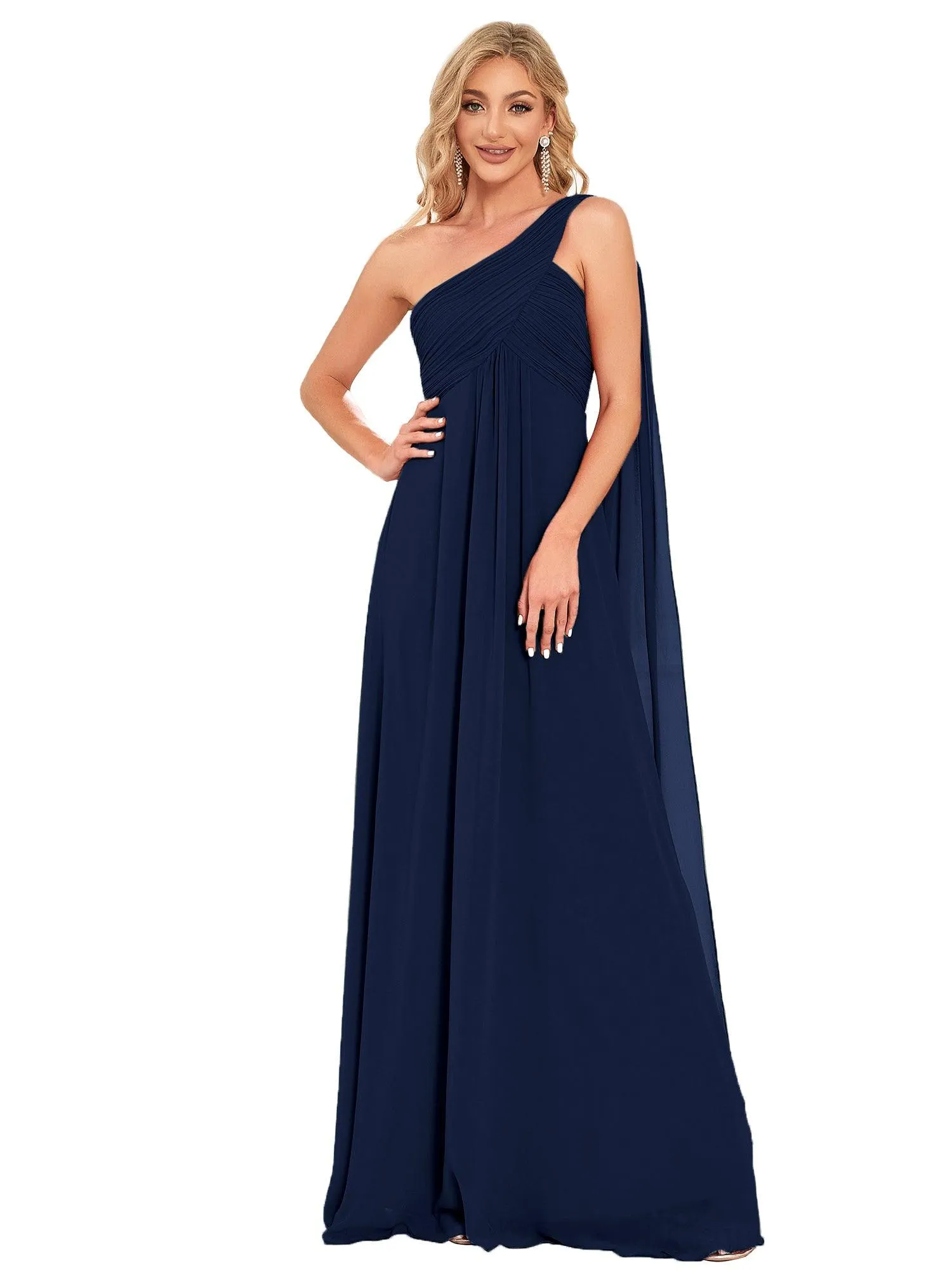 Taille personnalisée Robes de Soirée élégante Chiffon avec Une épaule pour Femmes