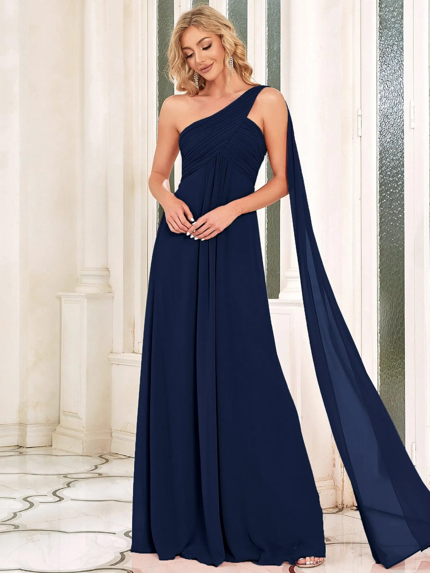 Taille personnalisée Robes de Soirée élégante Chiffon avec Une épaule pour Femmes