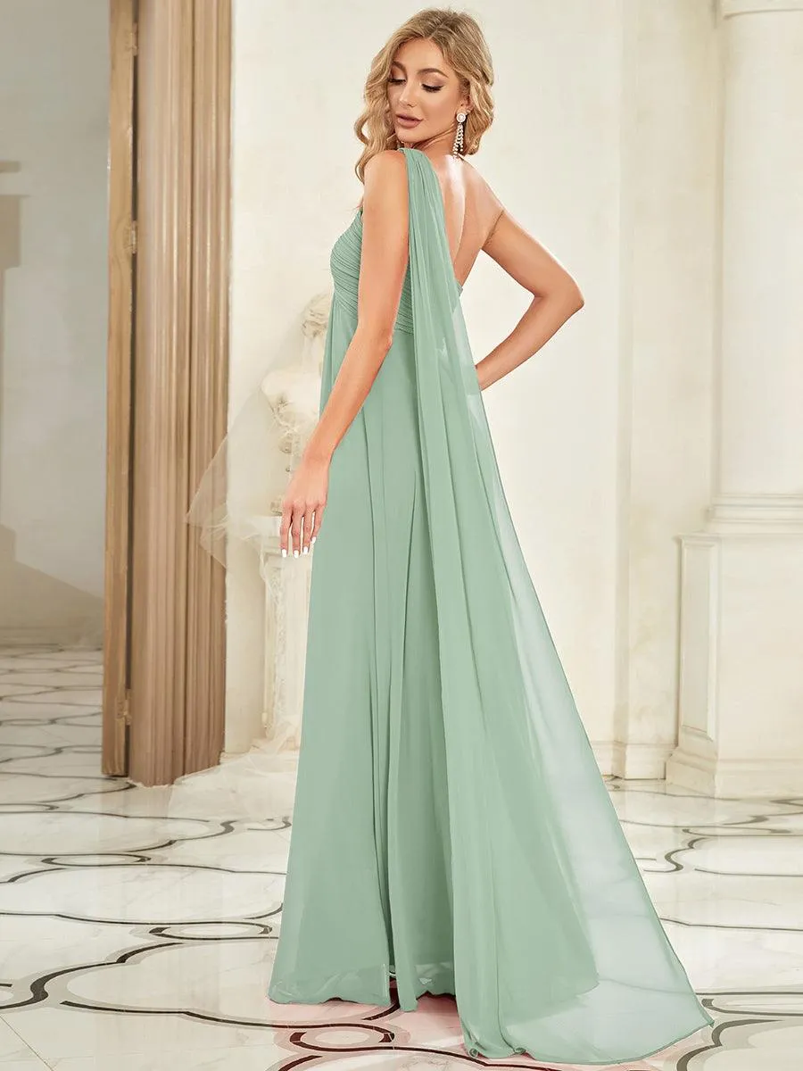 Taille personnalisée Robes de Soirée élégante Chiffon avec Une épaule pour Femmes