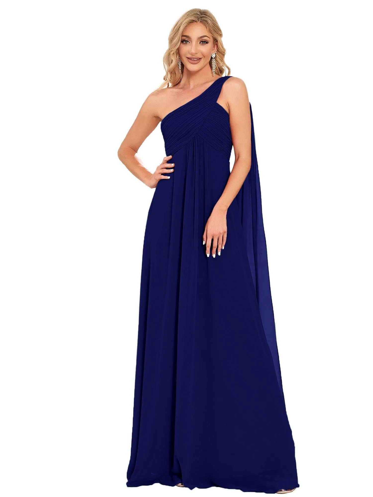 Taille personnalisée Robes de Soirée élégante Chiffon avec Une épaule pour Femmes