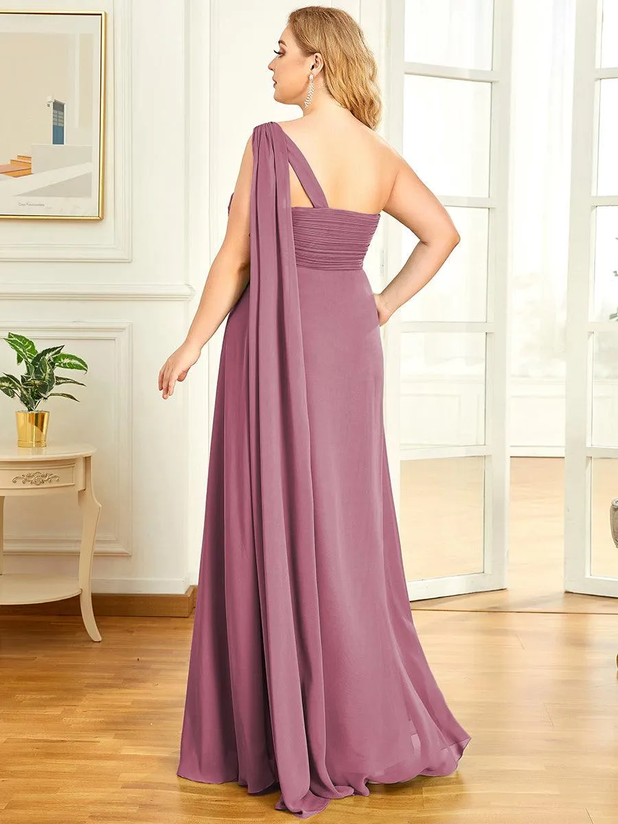 Taille personnalisée Robes de Soirée élégante Chiffon avec Une épaule pour Femmes